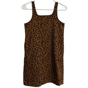 Old Navy Girls XL 14-16 Leopard Print Sleeveless Shift Dress Brown Black